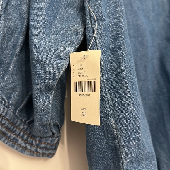 Anthropologie Jean Puff Sleeve Top - Picture 2 of 3